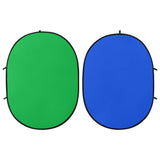 Vidaxl 2-in-1 Oval Studio Background Screen 200x150 cm Green and Blue