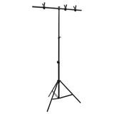 Vidaxl achtergrondstandaard t-vormig 91x60x(70-200) cm zwart