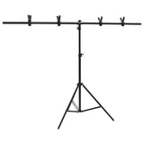 Vidaxl achtergrondstandaard t-vormig 151x60x(70-200) cm zwart