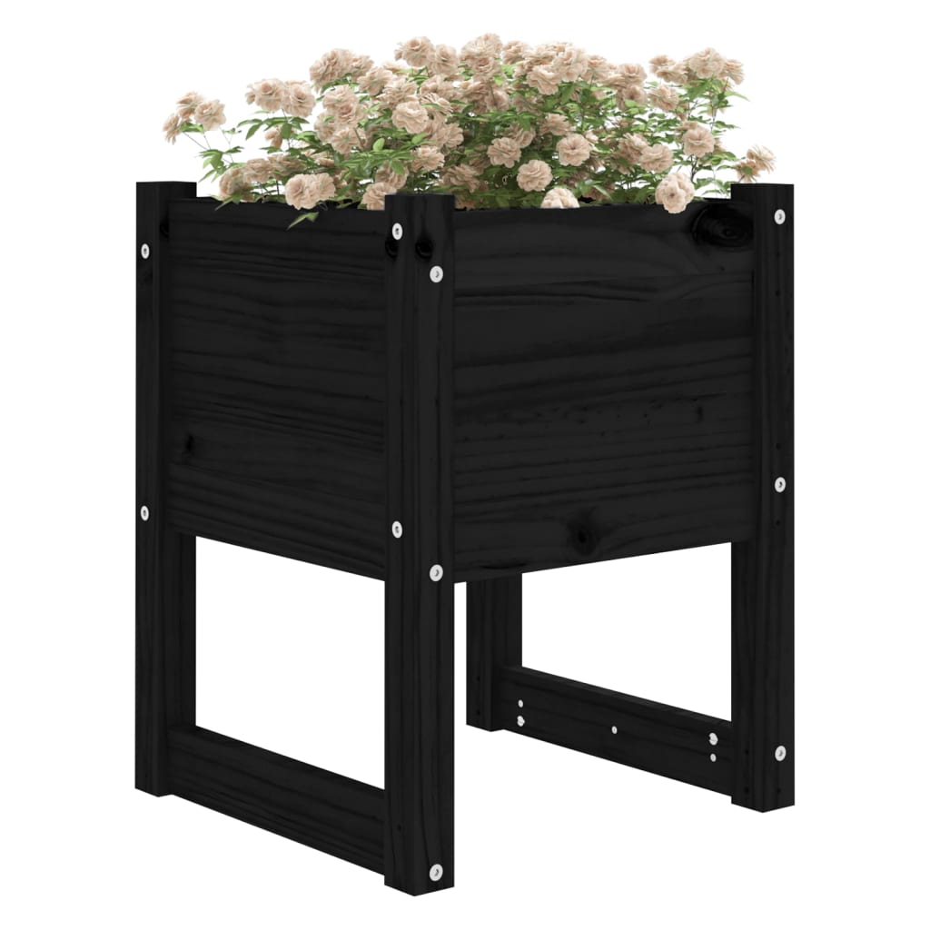 Jardinières vidaxl 2 ST 40x40x52,5 cm Pine solide noir
