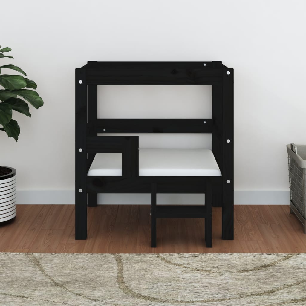 Vidaxl dog basket 55.5x53.5x60 cm solid pine black