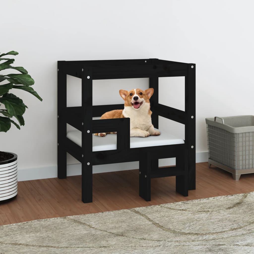 Vidaxl dog basket 55.5x53.5x60 cm solid pine black