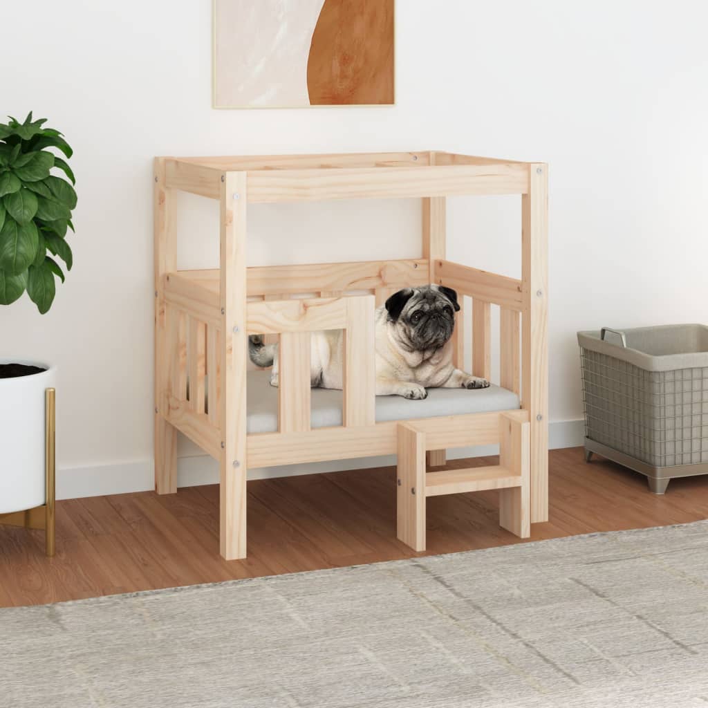Vidaxl dog basket 65.5x43x70 cm solid pine