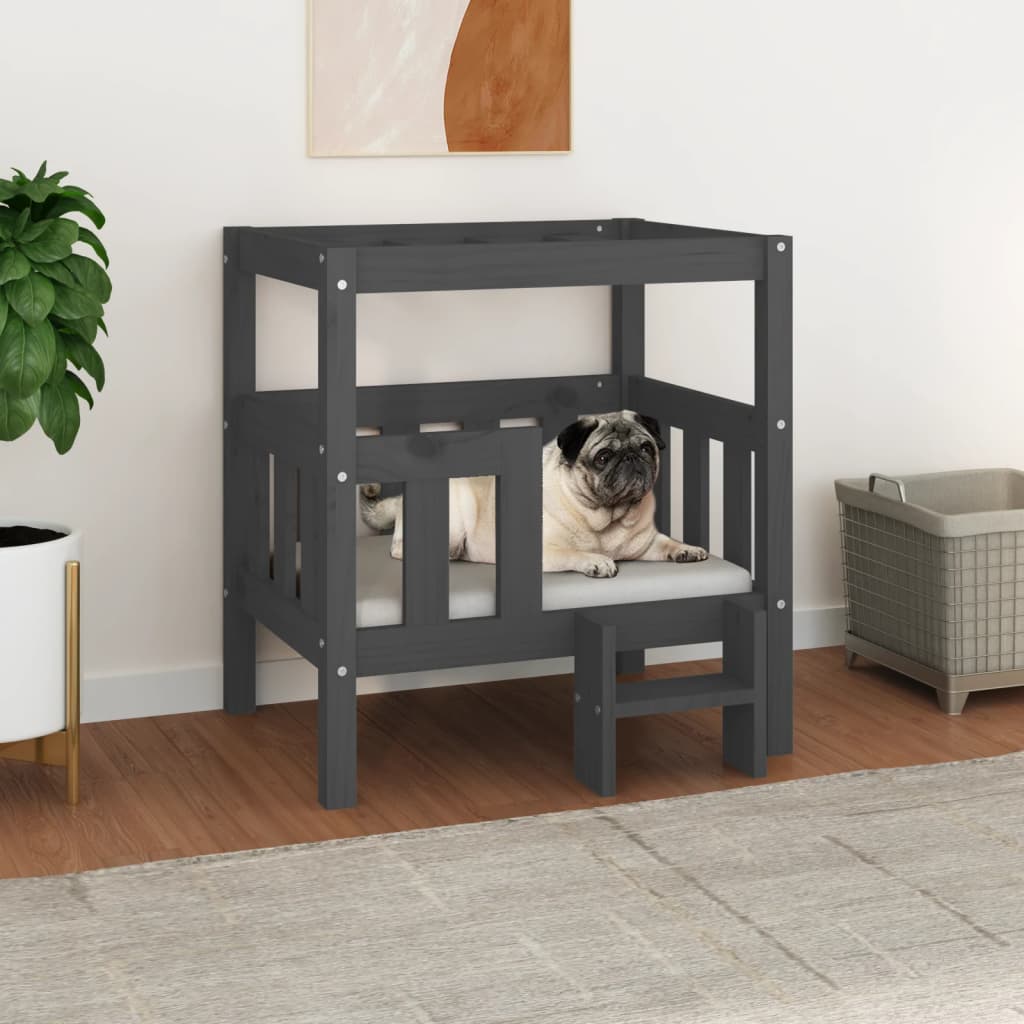 Vidaxl Hond Kuerf 65.5x43x70 cm folitesch Péiere Grey