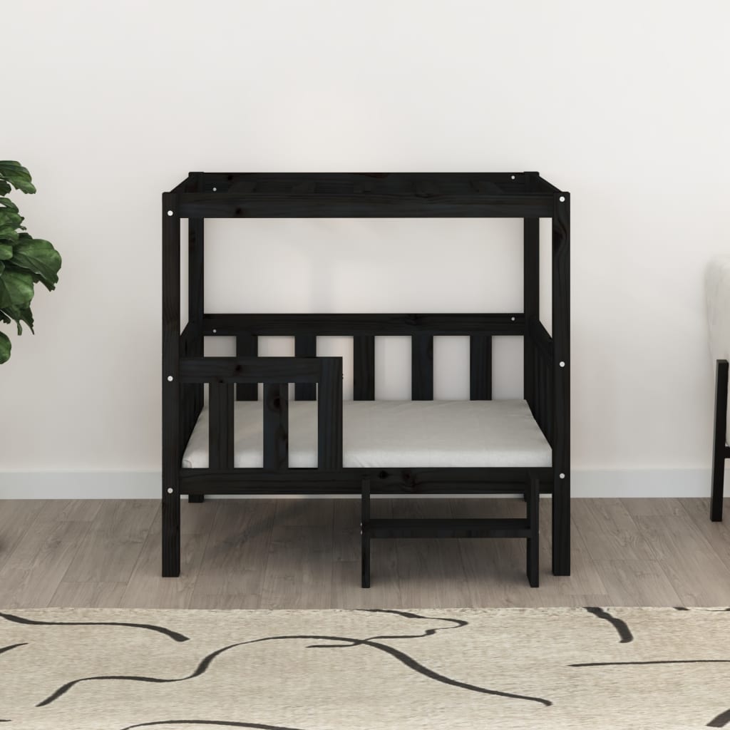 Vidaxl hundkorg 95.5x73.5x90 cm solid tall svart