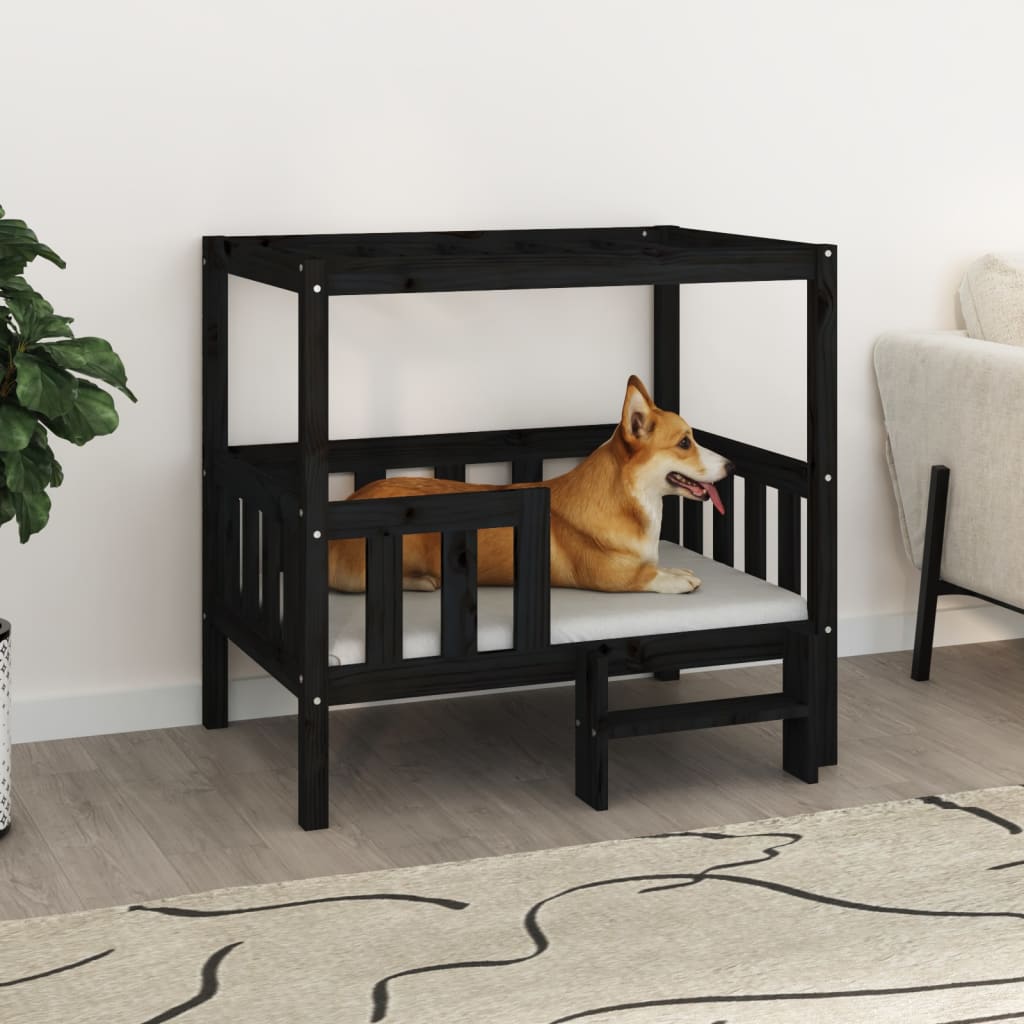 Vidaxl hundkorg 95.5x73.5x90 cm solid tall svart