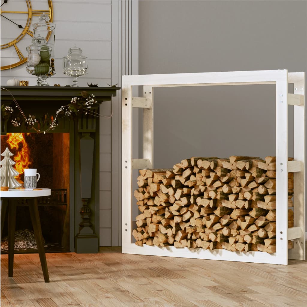 Vidaxl -Kamin Trek 100x25x100 cm Festkiefer weiß