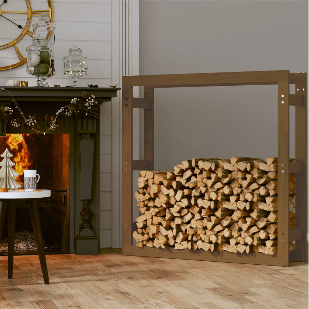 Vidaxl Kamin 100x25x100 cm Festkiefer Honigbraun