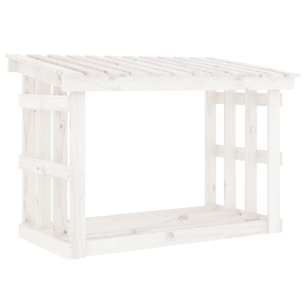 Vidaxl haardhoutrek 108x64,5x77 cm massief grenenhout wit