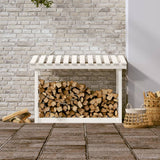 Vidaxl pejs 108x64.5x78 cm Solid fyrretræ hvid