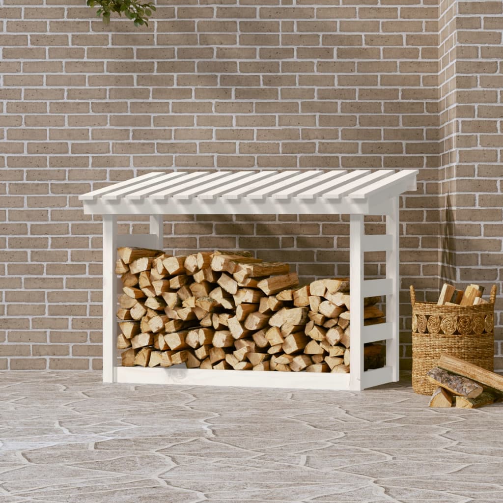 Vidaxl pejs 108x64.5x78 cm Solid fyrretræ hvid