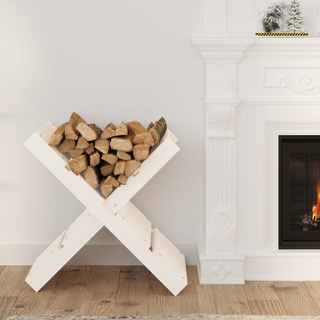 Porta a blocchi in legno Vidaxl 47x39.5x48 cm Pino solido bianco