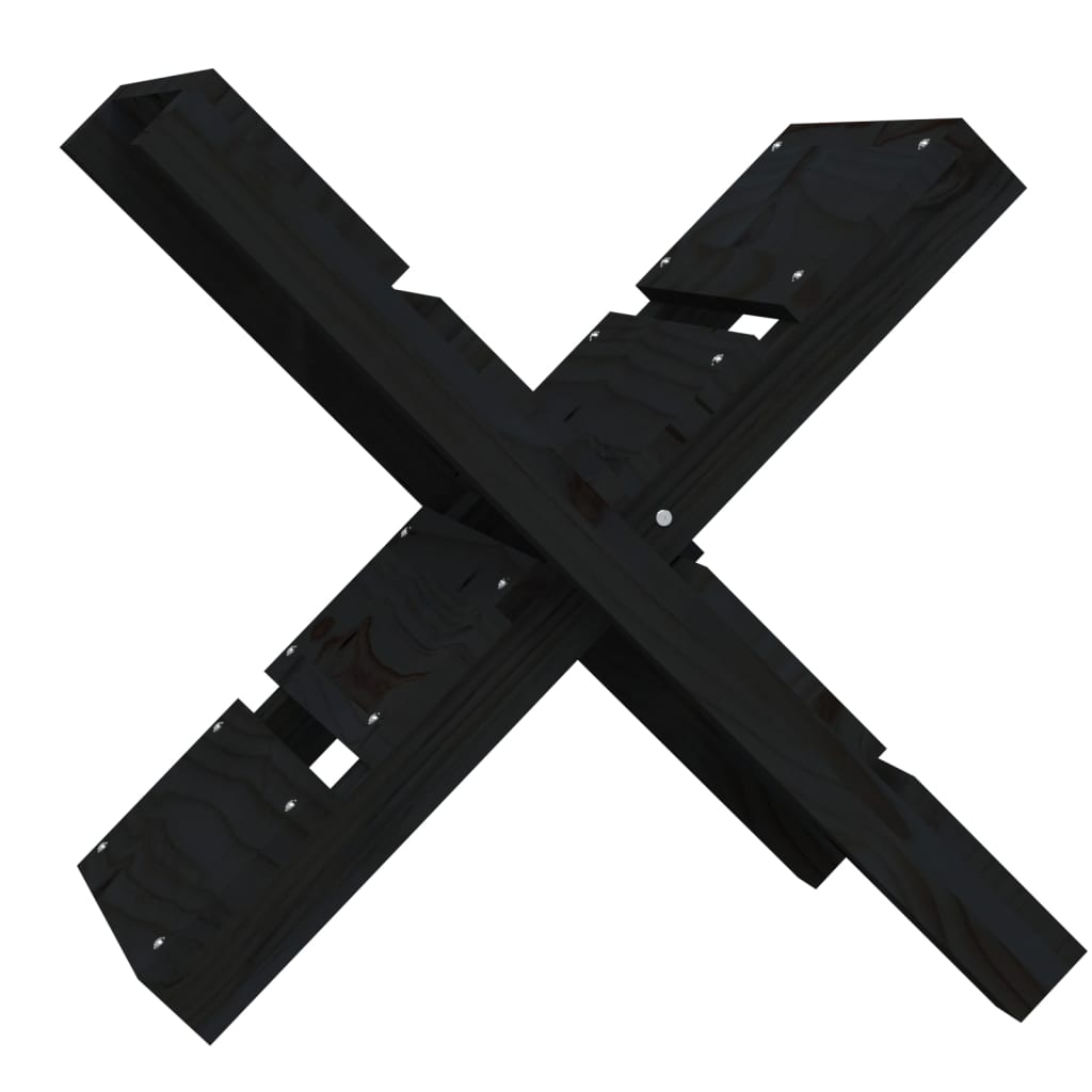 Vidaxl Wood Block Holder 47x39.5x48 cm Solid fyrretræ sort