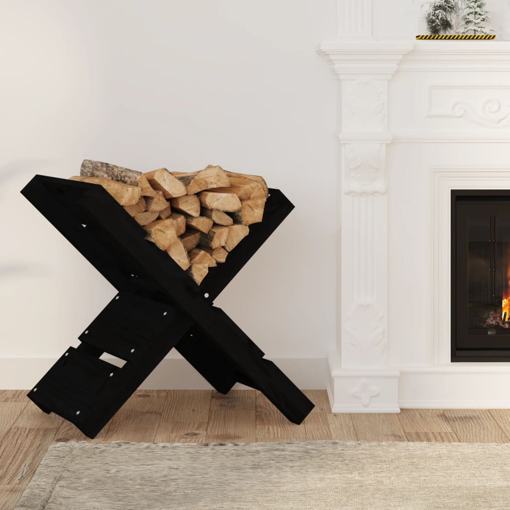 Vidaxl Wood Block Holder 47x39.5x48 cm Solid fyrretræ sort