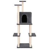 Vidaxl cat furniture with sisal scratching posts 144.5 cm dark gray