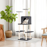 Vidaxl cat furniture with sisal scratching posts 144.5 cm dark gray