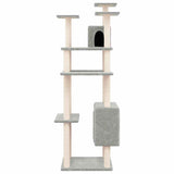 Vidaxl -Katzenmöbel mit Sisal -Kratzerpfosten 162 cm hellgrau