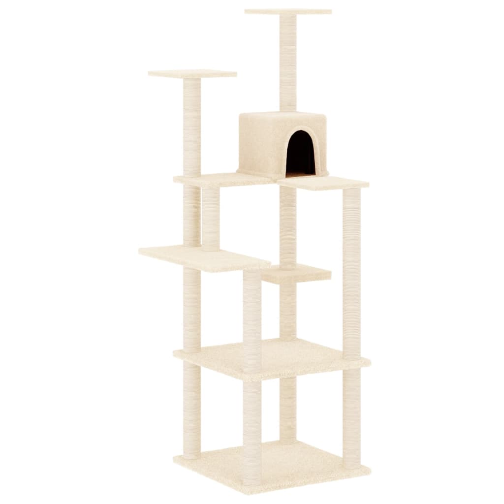 Vidaxl Cat Furniture avec Sisal Scratch Posts 153 cm Crème -Colored