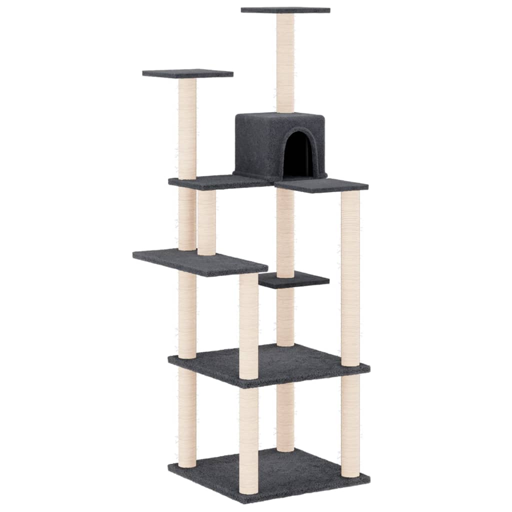 Vidaxl Cat Miwwelen mat Sisal kraazt Posts 153 cm donkel gro