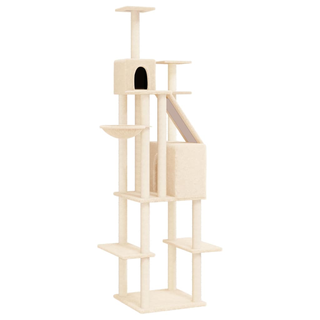 Vidaxl cat furniture with sisal scratching posts 201 cm cream -colored