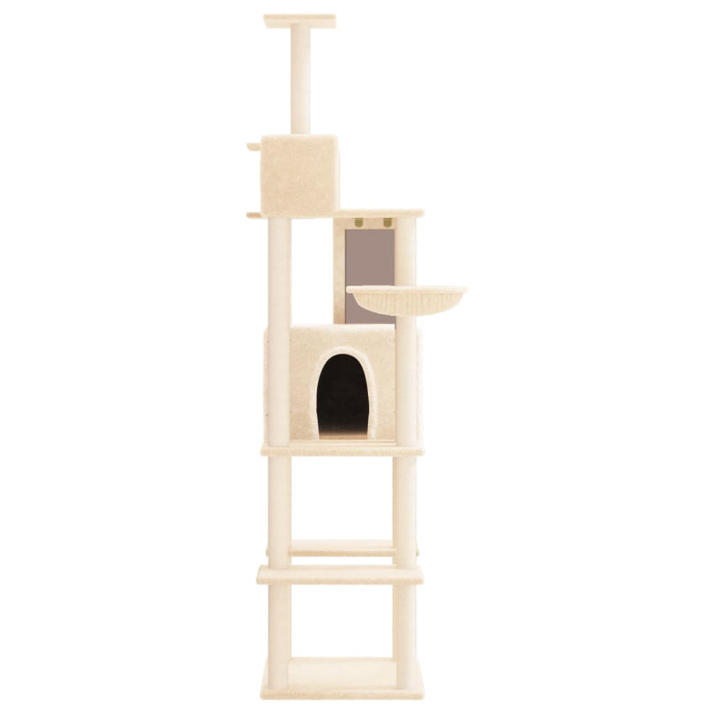 Vidaxl cat furniture with sisal scratching posts 201 cm cream -colored
