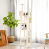 Vidaxl cat furniture with sisal scratching posts 201 cm cream -colored
