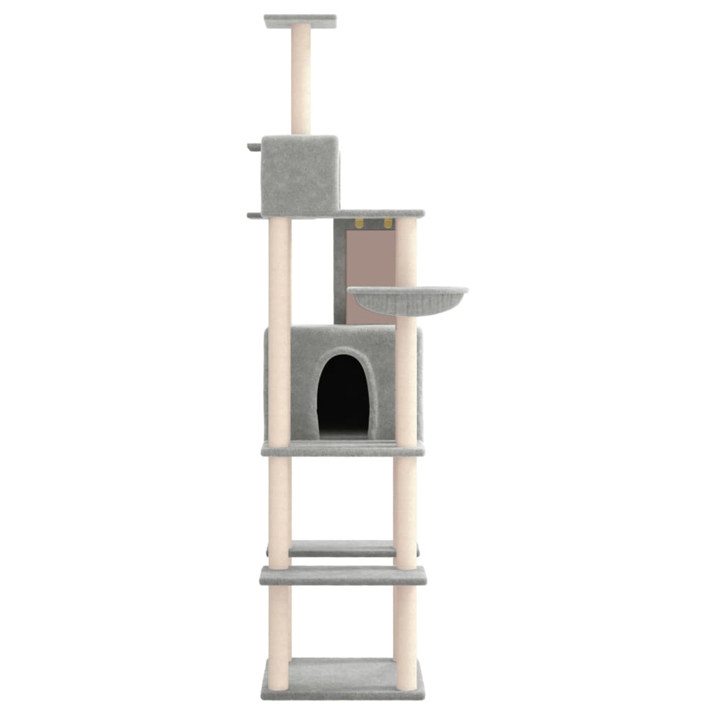 Vidaxl cat furniture with sisal scratching posts 201 cm light gray
