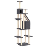 Muebles de gato de Vidaxl con postes de rascado de sisal 201 cm de gris oscuro