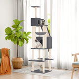 Muebles de gato de Vidaxl con postes de rascado de sisal 201 cm de gris oscuro