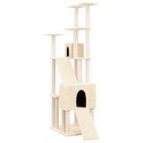 Vidaxl cat furniture with sisal scratching posts 190 cm cream -colored