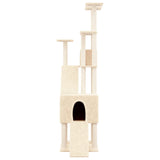 Vidaxl cat furniture with sisal scratching posts 190 cm cream -colored