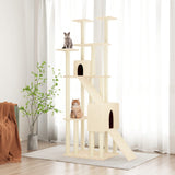 Vidaxl cat furniture with sisal scratching posts 190 cm cream -colored