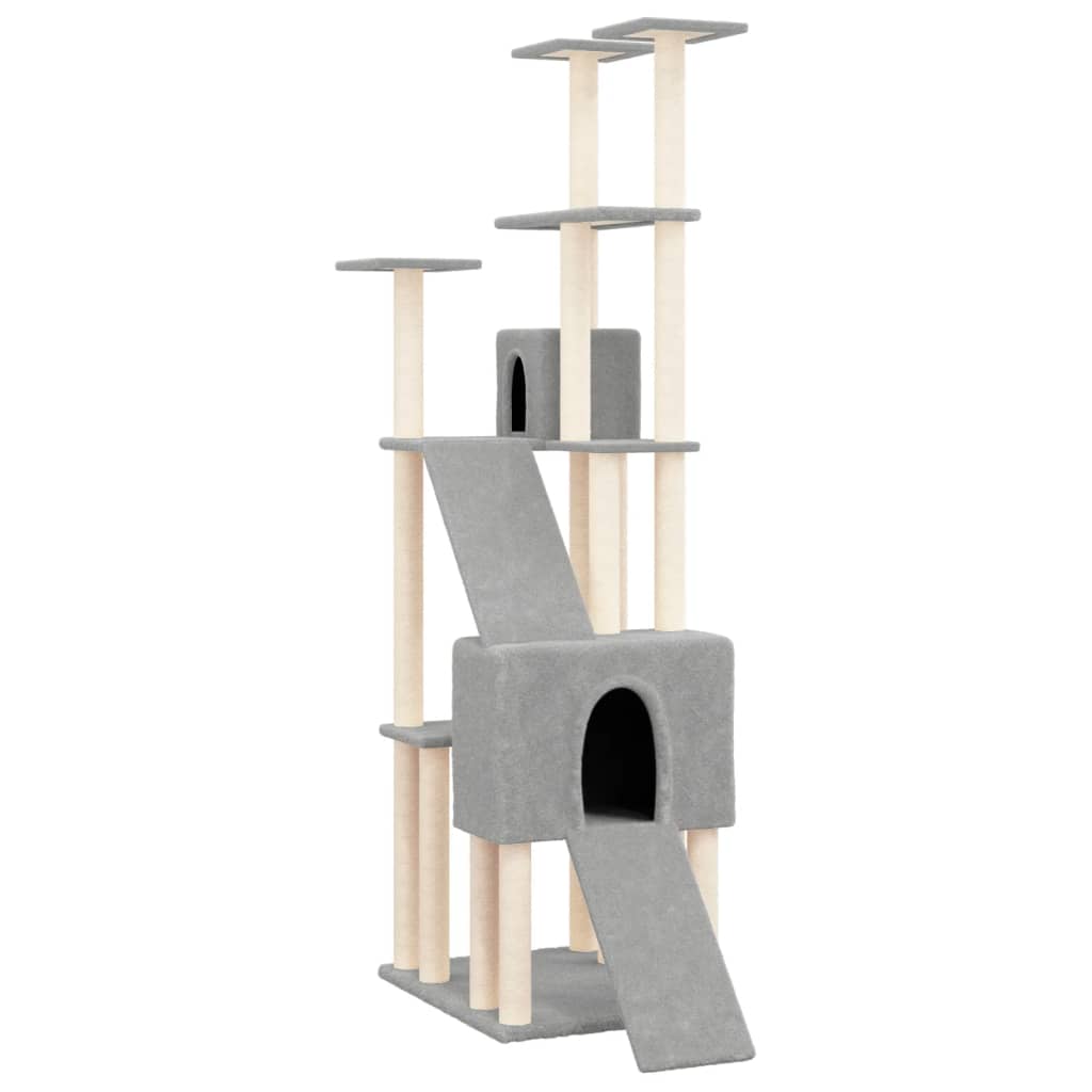 Vidaxl cat furniture with sisal scratching posts 190 cm light gray