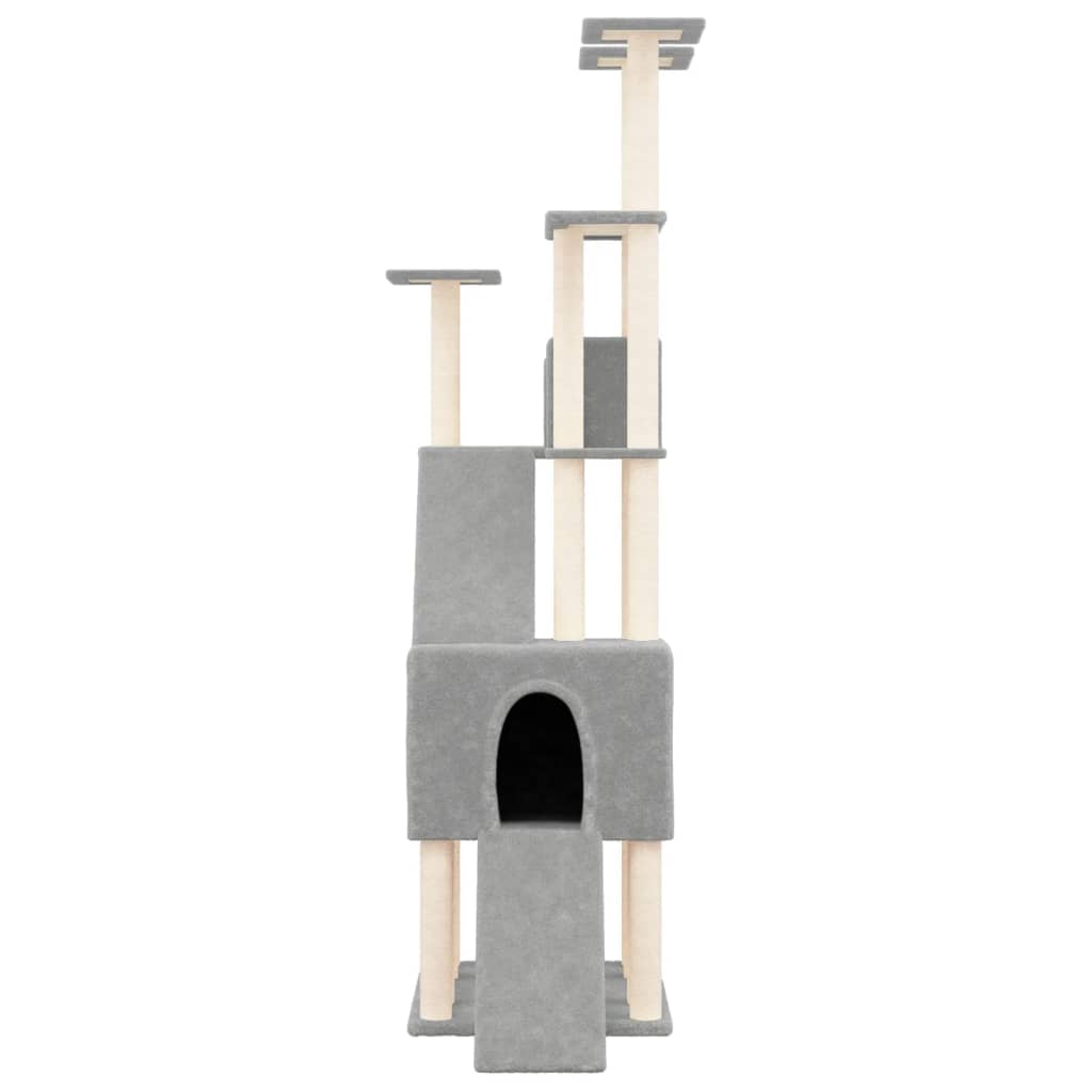 Vidaxl cat furniture with sisal scratching posts 190 cm light gray