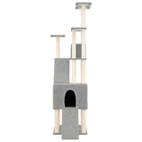 Vidaxl cat furniture with sisal scratching posts 190 cm light gray