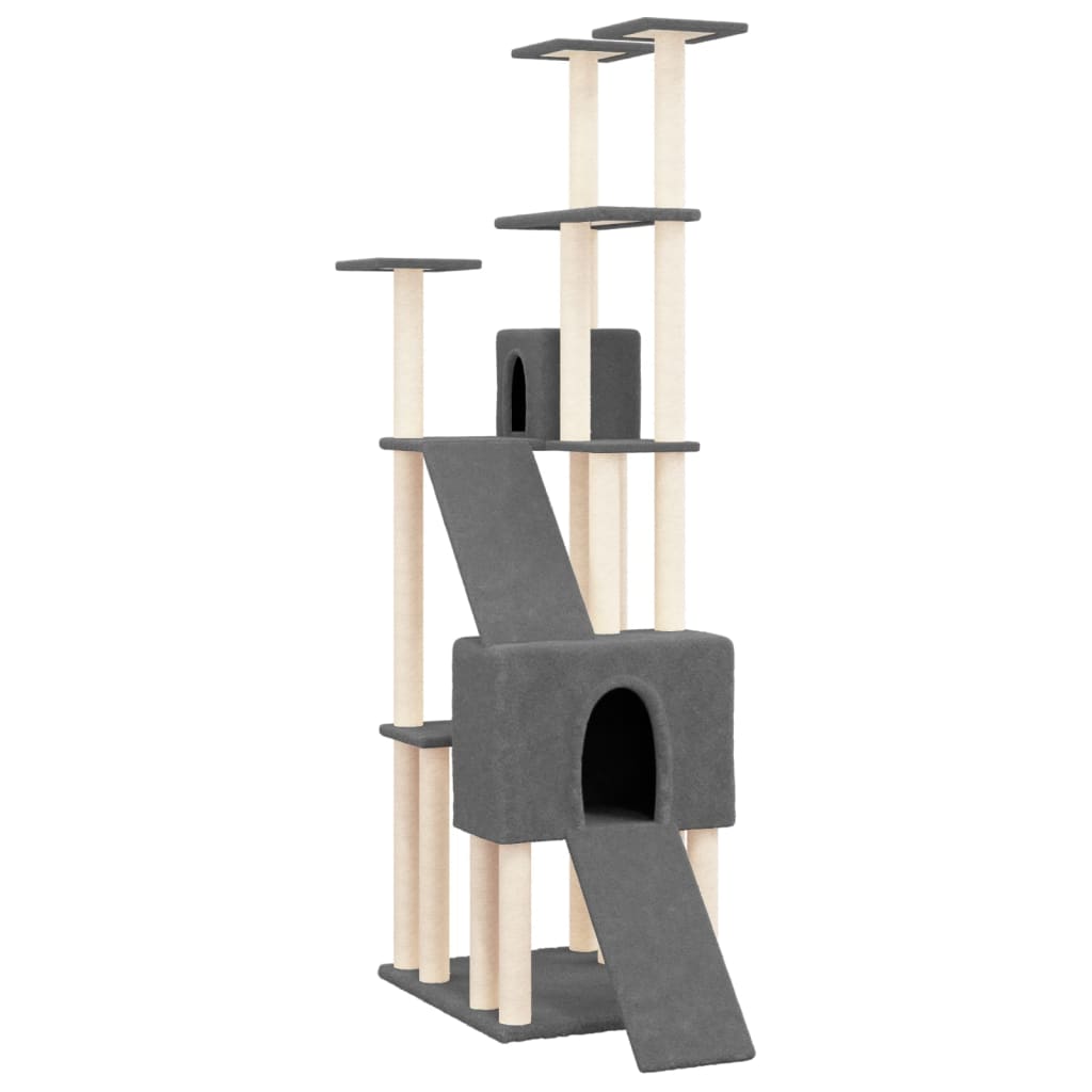 Vidaxl cat furniture with sisal scratching posts 190 cm dark gray