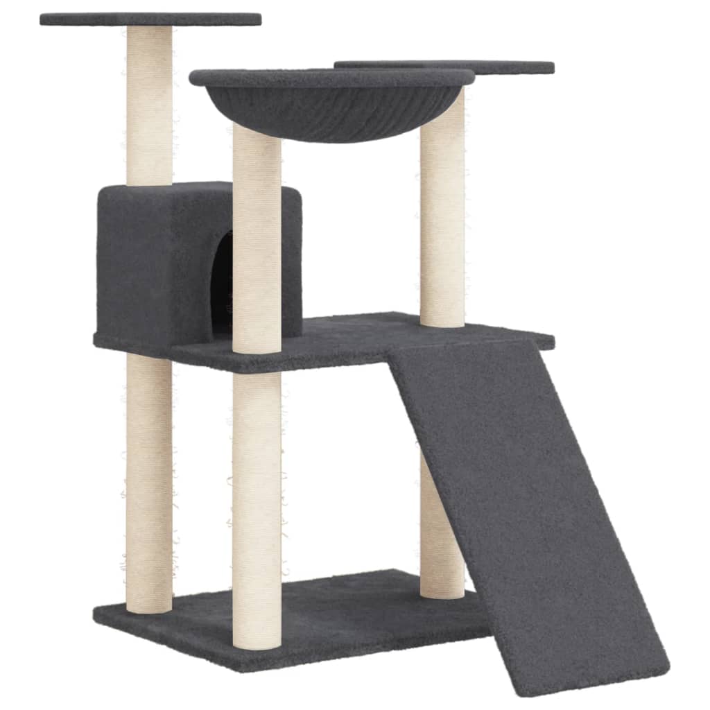 Vidaxl cat furniture with sisal scratching posts 83 cm dark gray