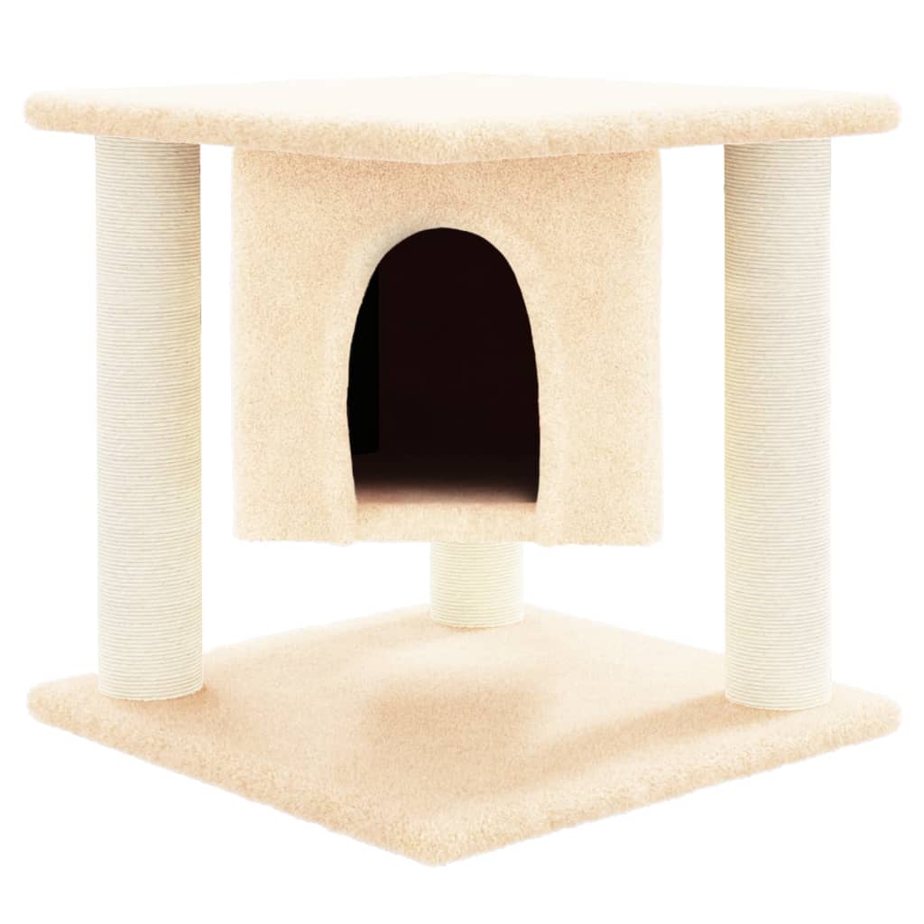 Vidaxl cat furniture with sisal scratching posts 37 cm cream -colored