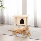 Vidaxl cat furniture with sisal scratching posts 37 cm cream -colored