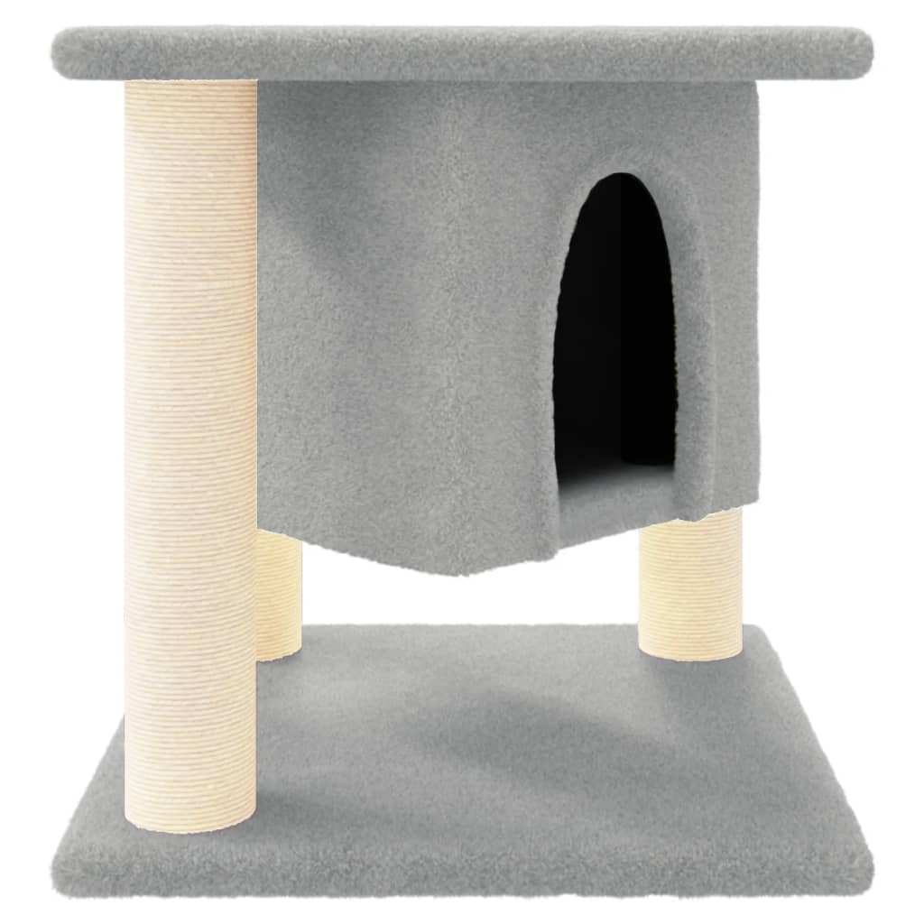 Móveis de gato vidaxl com sisal riscando postagens 37 cm cinza claro