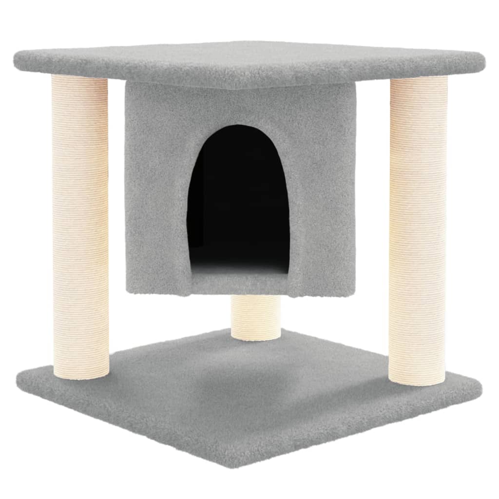 Móveis de gato vidaxl com sisal riscando postagens 37 cm cinza claro