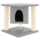 Móveis de gato vidaxl com sisal riscando postagens 37 cm cinza claro