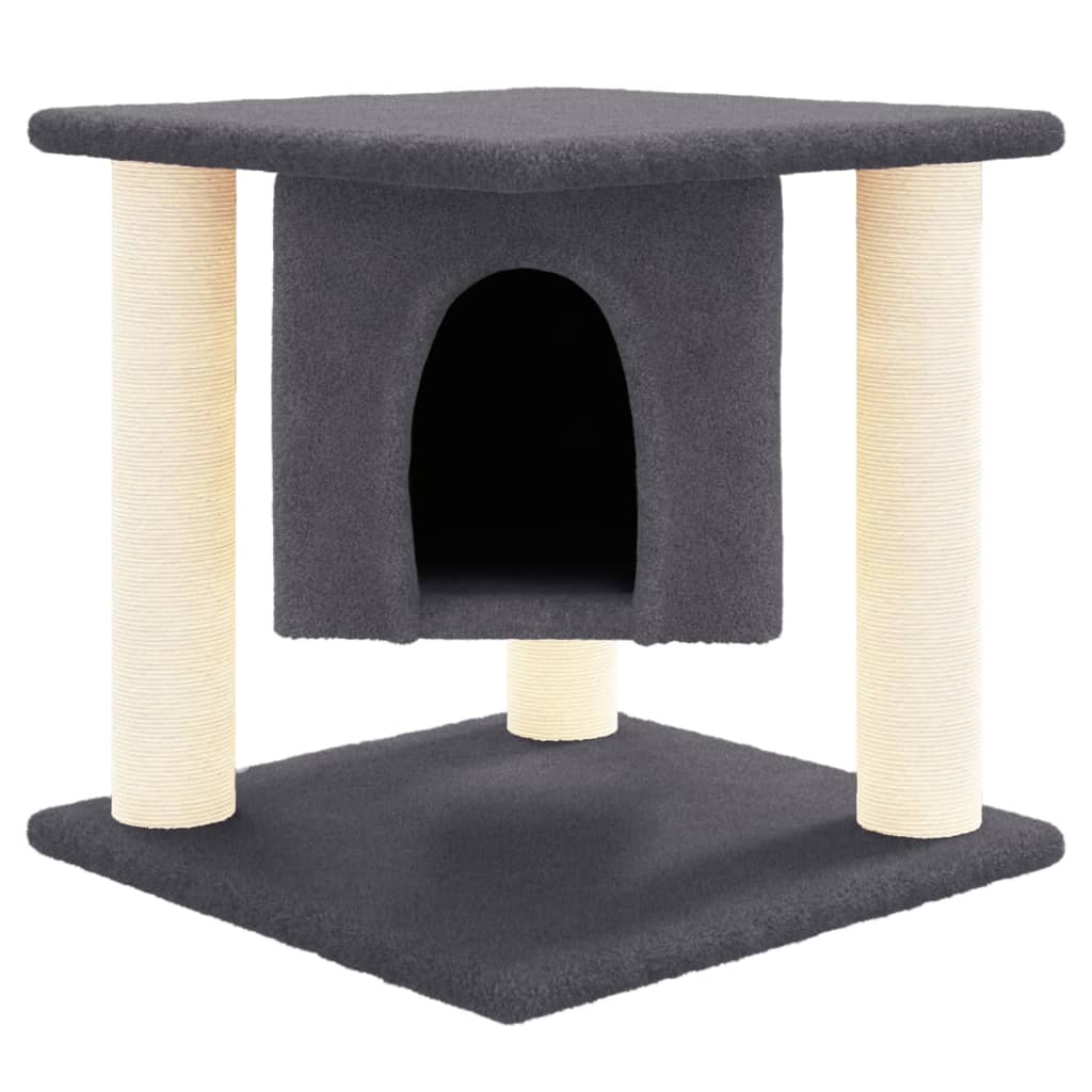 Vidaxl cat furniture with sisal scratching posts 37 cm dark gray