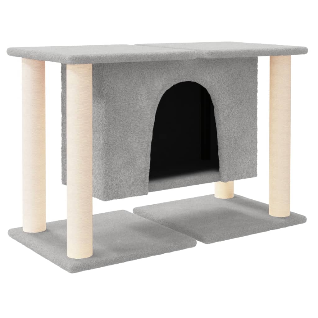 Móveis de gato vidaxl com sisal riscando postagens 50 cm cinza claro
