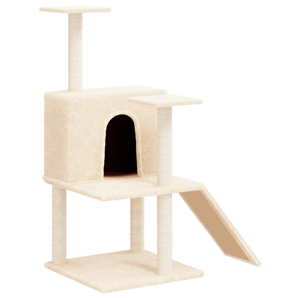 Vidaxl kattemøbler med sisal skrabe poster 109 cm creme -farvet