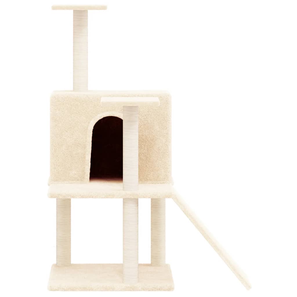 Vidaxl kattemøbler med sisal skrabe poster 109 cm creme -farvet