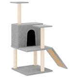 Vidaxl cat furniture with sisal scratching posts 109 cm light gray