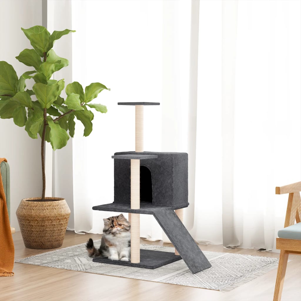 Vidaxl Cat Miwwele mat Sisal kraazt Posts 109 cm donkel gro