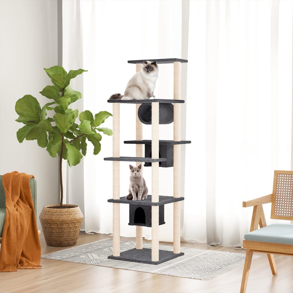 Vidaxl Cat Furniture z Sisal Scrating Posts 169 cm ciemnoszary
