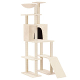 Vidaxl Cat Miwwelen mat Sisal kraazt Posts 166 cm Crème -Colorored